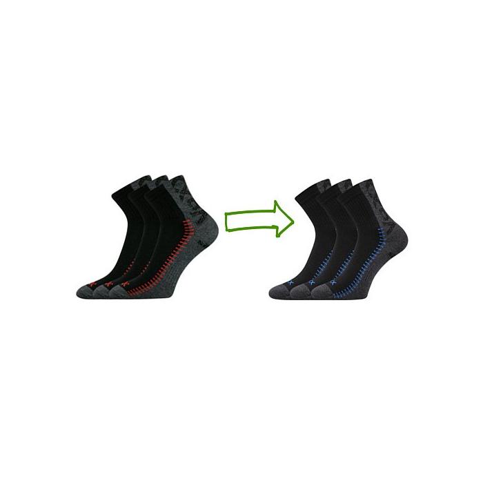 VoXX ponožky černé Revolt 3 páry, velikost 35-38