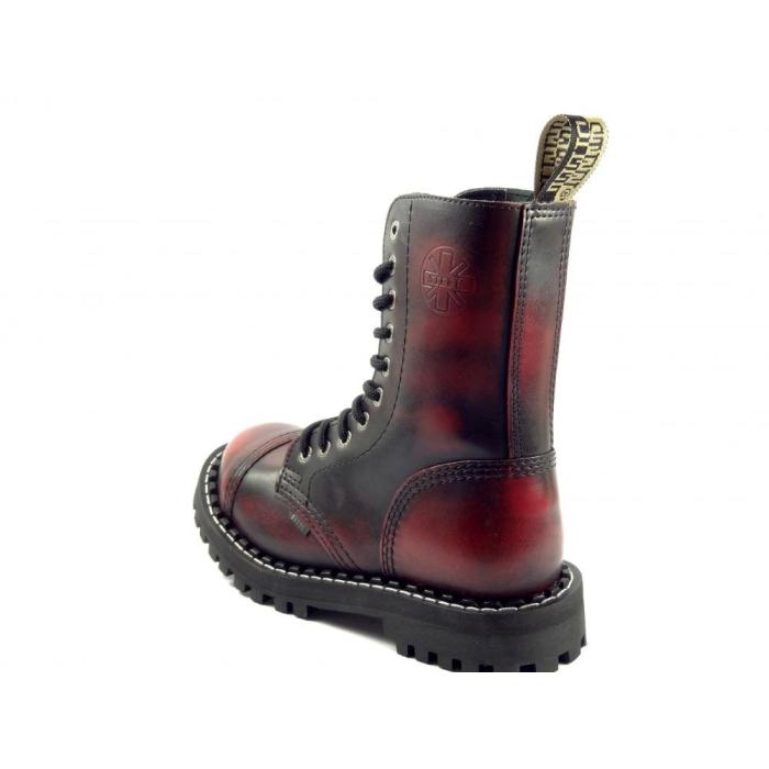 Steel boty 10 dírek 105/106/O/ZIP/black  červená, velikost 36