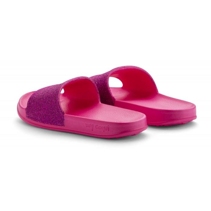 COQUI pantofle fuchsia glitter, velikost 28-29