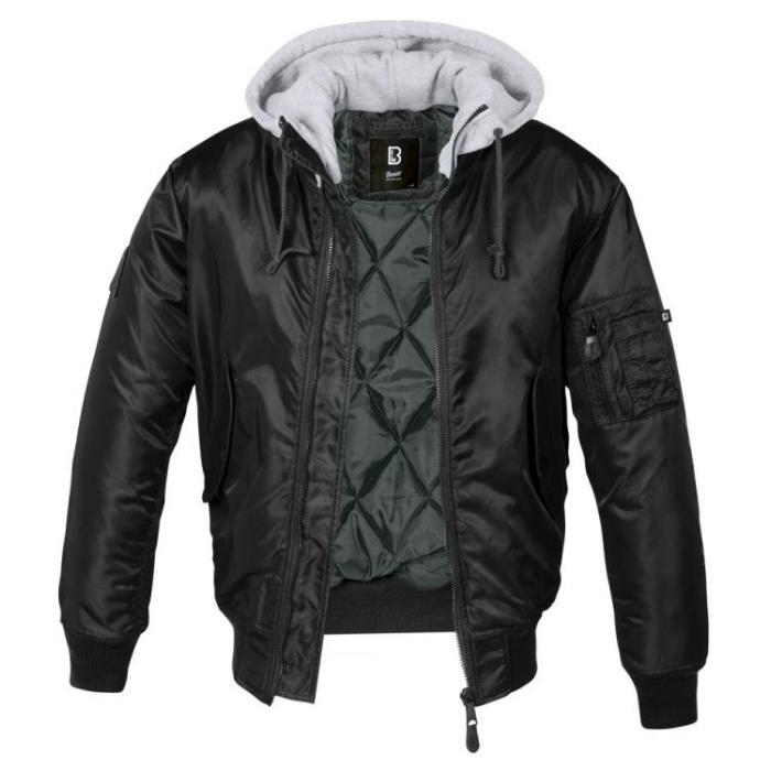 Pánská zimní bunda Brandit MA1 Sweat Hooded 3150 blk/grey
