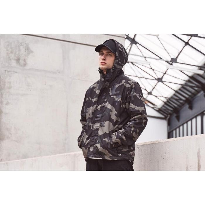 Bunda Brandit 3167 Windbreaker se zipem dark camo, velikost XL