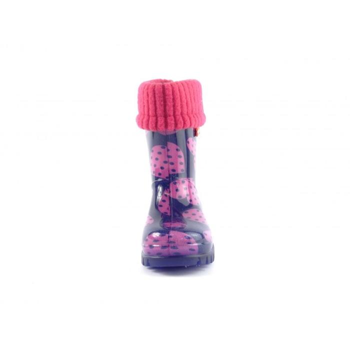 Demar dětské holínky TWISTER Lux Print SRDCE TEČKY V, velikost 28-29
