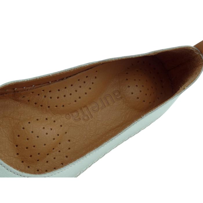 Aurelia kožená mokasína 020603 White-Tan, velikost 38