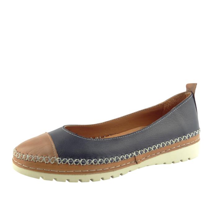 Aurelia kožená mokasína 020603 Navy-Tan, velikost 37
