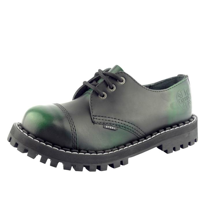 Steel boty 3 dírky 101/102/O  Black Green, velikost 41