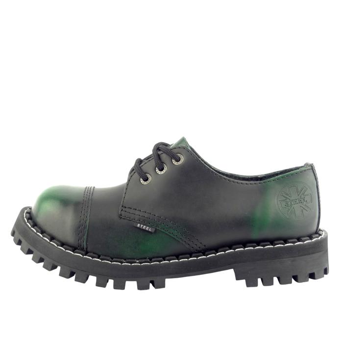 Steel boty 3 dírky 101/102/O  Black Green