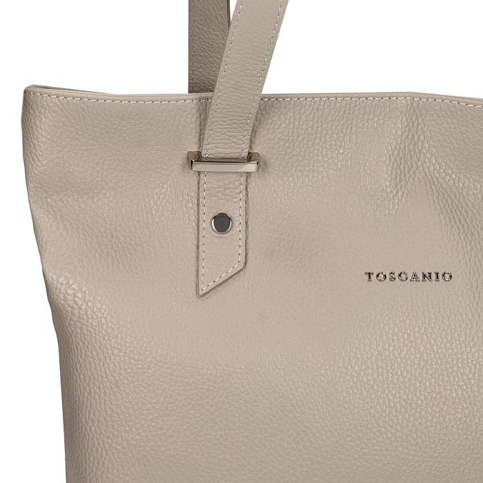 Toscanio kožená kabelka C60 TOS D86 světle šedá