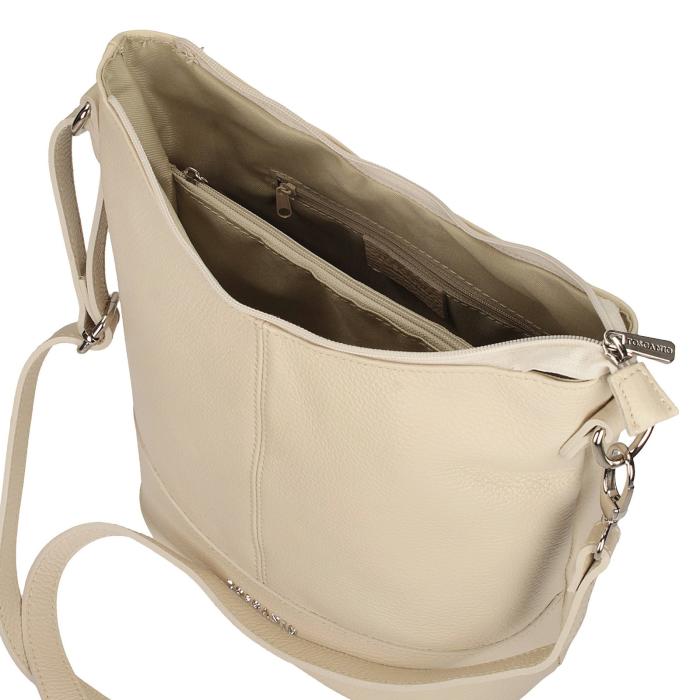 Toscanio kožená kabelka 16176 TOS D37 béžová