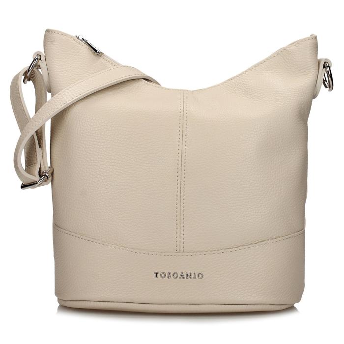 Toscanio kožená kabelka 16176 TOS D37 béžová