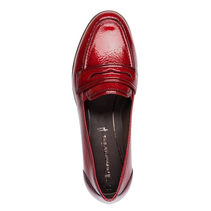 Tamaris mokasíny 24239 red patent lak, velikost 37