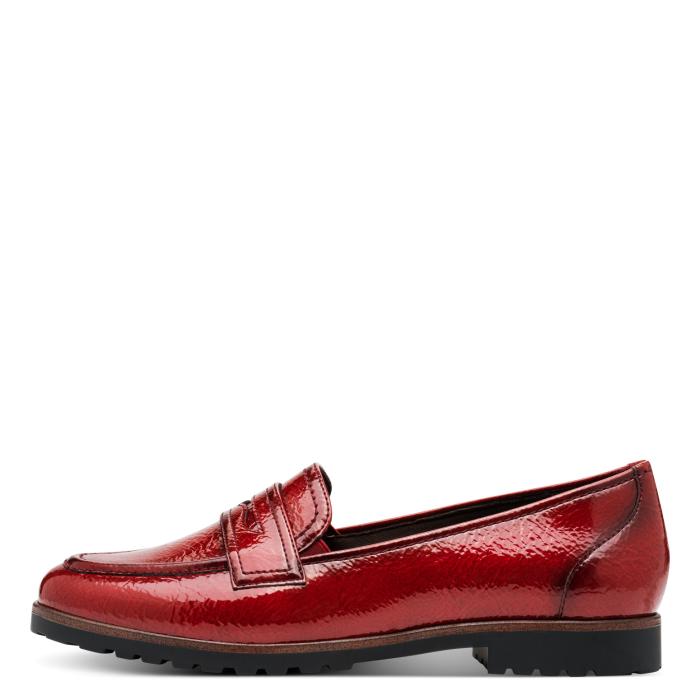 Tamaris mokasíny 24239 red patent lak