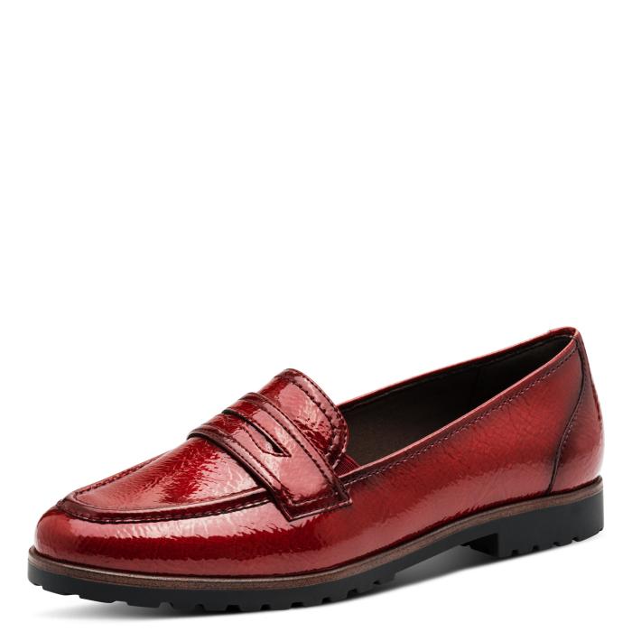 Tamaris mokasíny 24239 red patent lak, velikost 37