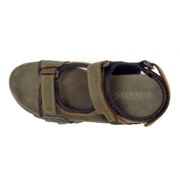 Selma sandále kožené hnědé MR 71114, velikost 44