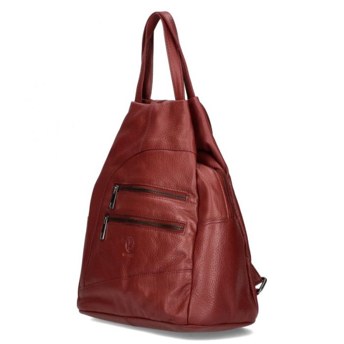 BELLUGIO kožený batoh DB 142-816 dark red