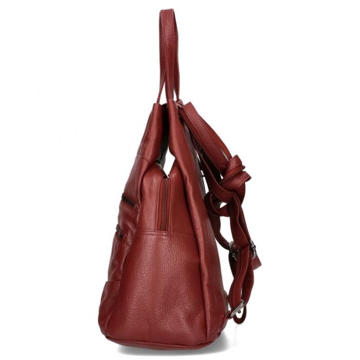 BELLUGIO kožený batoh DB 142-816 dark red
