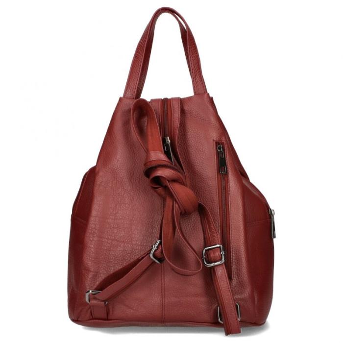 BELLUGIO kožený batoh DB 142-816 dark red