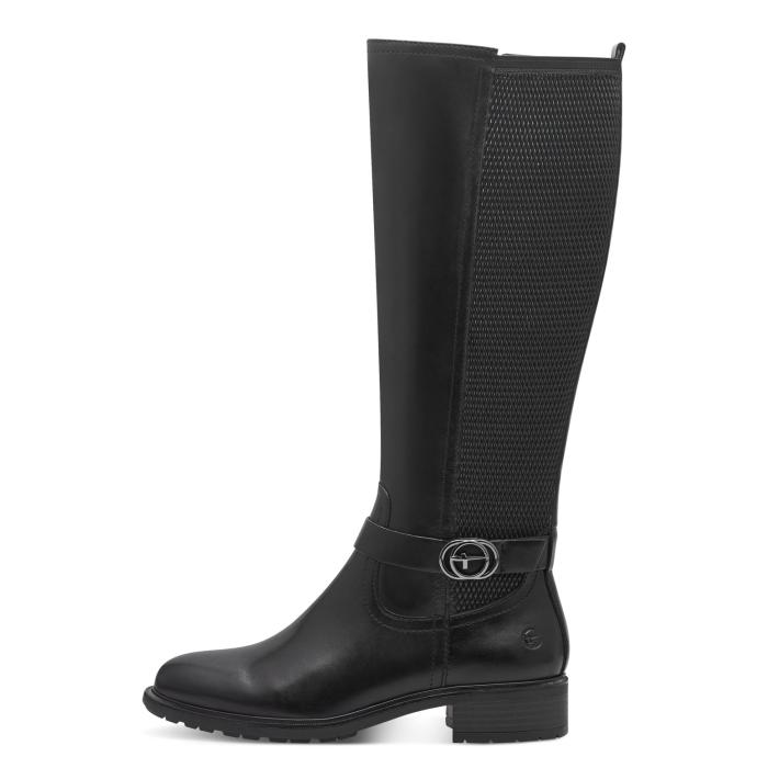 Tamaris kozačky XL lýtko streč 25619 černá