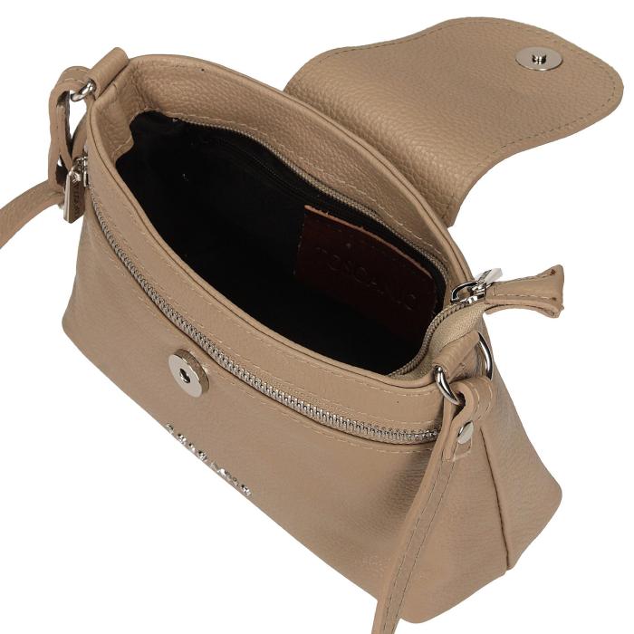 Toscanio kožená kabelka F268 béžová D05