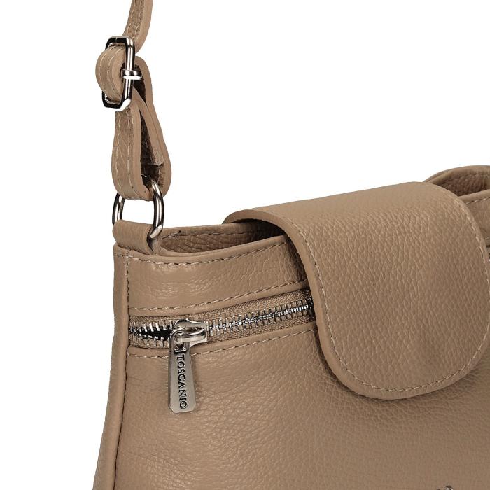 Toscanio kožená kabelka F268 béžová D05
