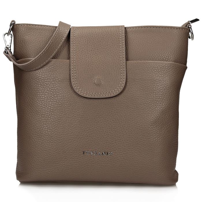 Toscanio kožená kabelka F253 TOS D05 béžová