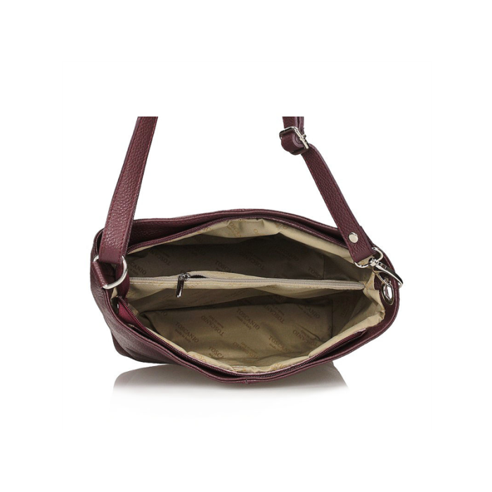 Toscanio kožená kabelka 211 TOS D54 bordo