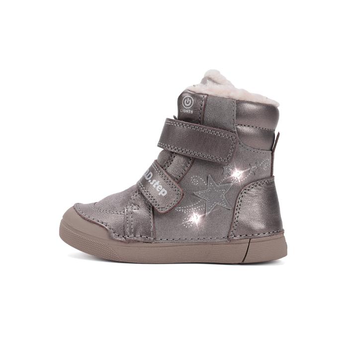 D.D.step zimní blikající obuv W068 bronze 52745A