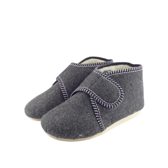 Bačkory na velcro šedá bílé obšití