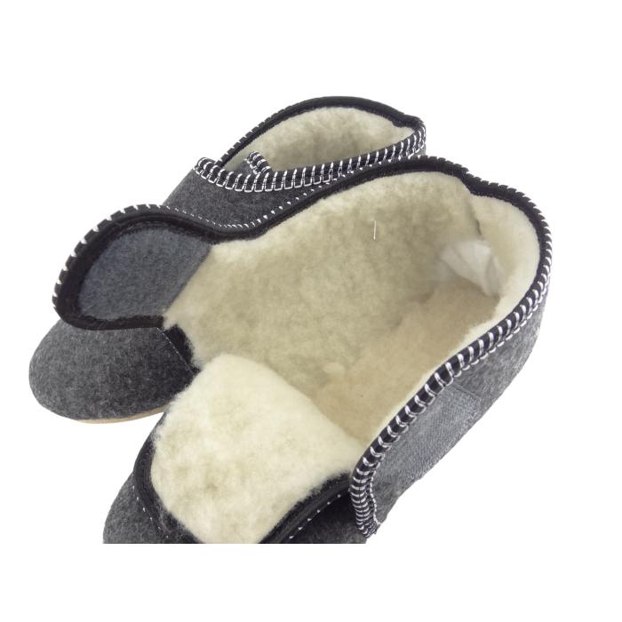 Bačkory na velcro šedá bílé obšití, velikost 41