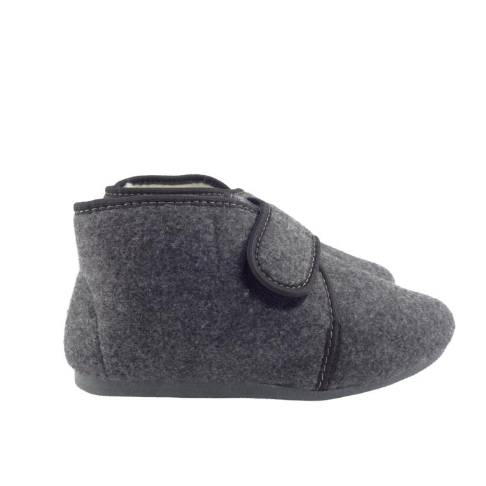 Bačkory na velcro šedá černé obšití, velikost 44