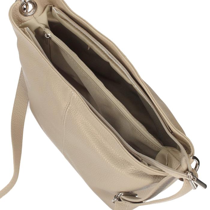 Toscanio kožená kabelka 211 TOS béžová D05