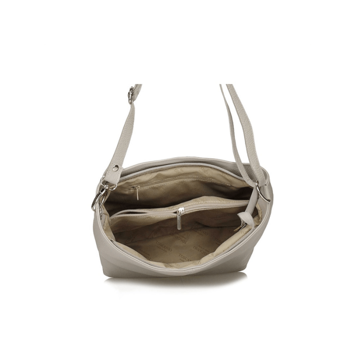 Toscanio kožená kabelka 211 TOS J szary D86