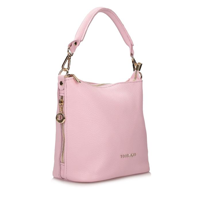 Toscanio kožená kabelka H21 TOS T3203 Fuksia