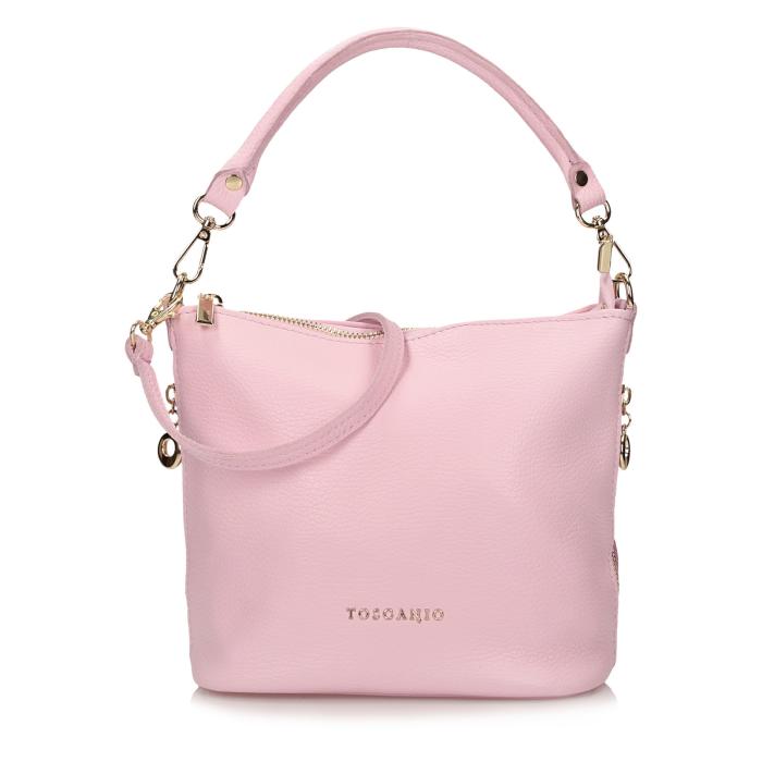 Toscanio kožená kabelka H21 TOS T3203 Fuksia