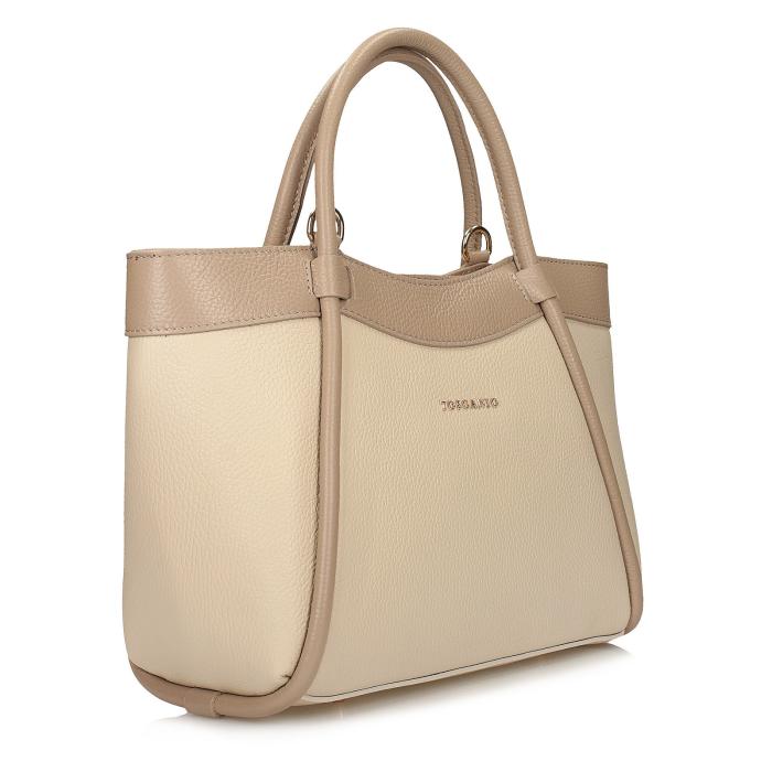 Toscanio kožená kabelka TOS G187 D37 crema