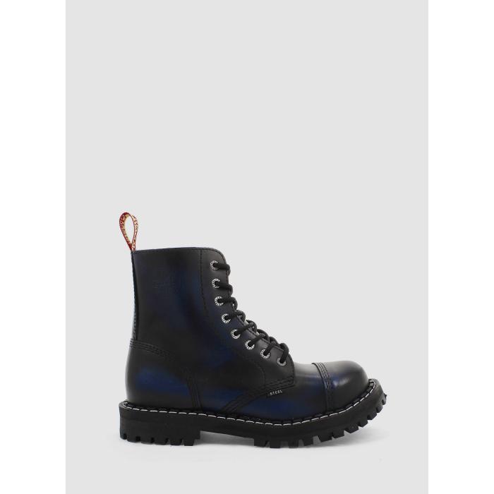 Steel boty 8 dírek 113/114/O/black  blue 26, velikost 37