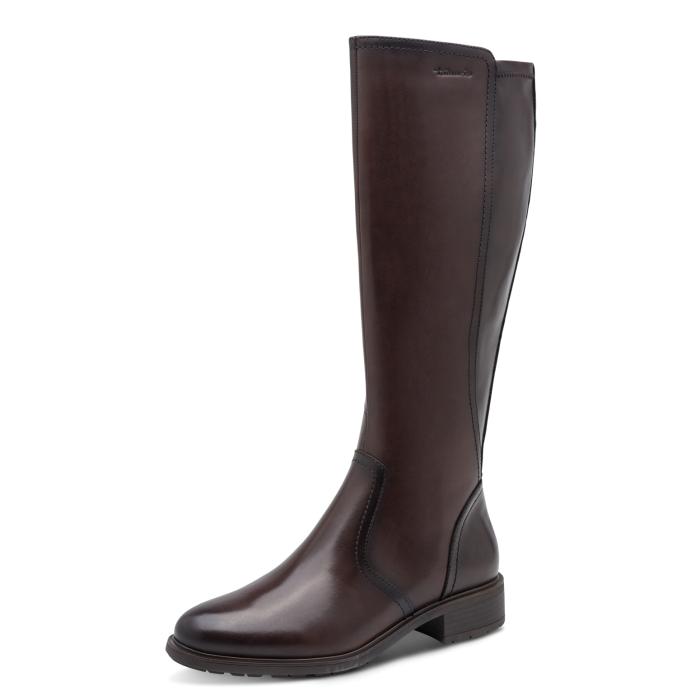 Tamaris kozačky 25534 stretch Mahogany 342, velikost 38