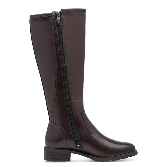 Tamaris kozačky 25534 stretch Mahogany 342, velikost 38