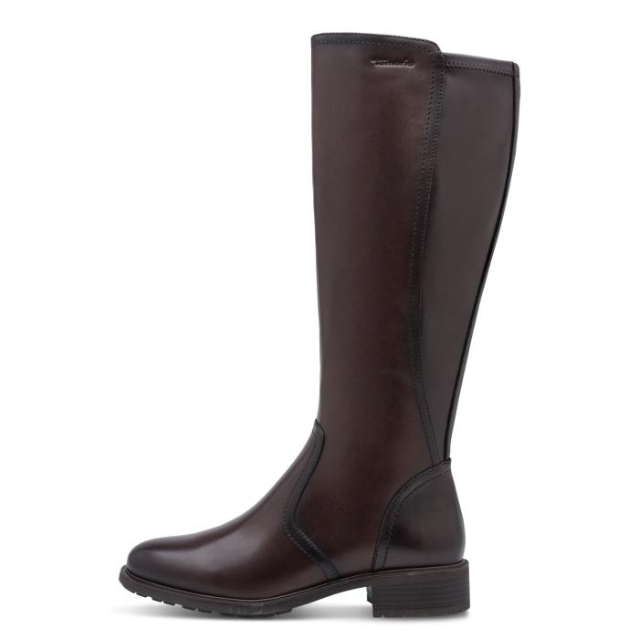 Tamaris kozačky 25534 stretch Mahogany 342, velikost 38