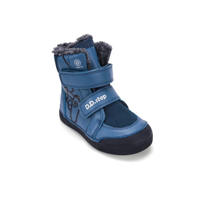D.D.step zimní blikající obuv w068 62535BM RoyalBlue, velikost 25