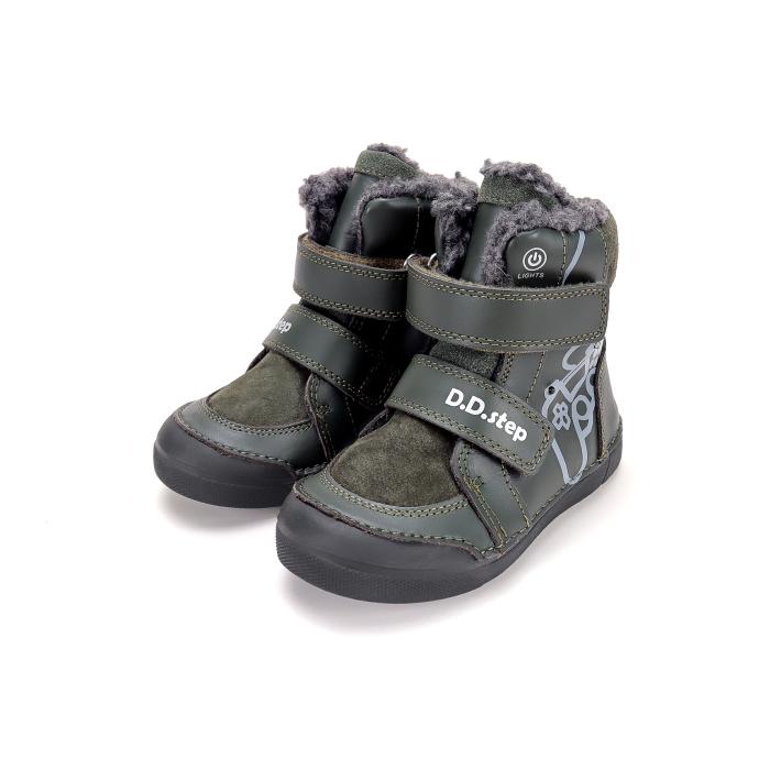 D.D.step zimní blikající obuv W068 62535AM Emerald, velikost 28