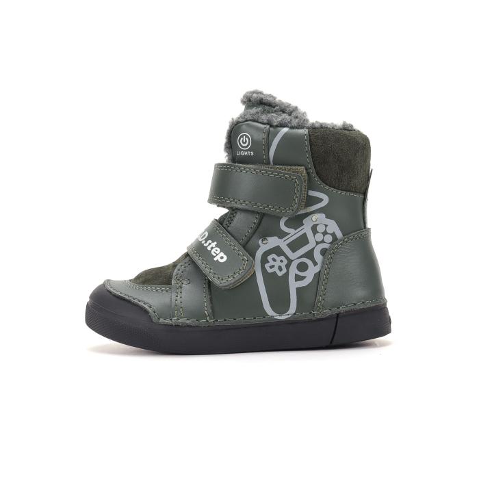 D.D.step zimní blikající obuv W068 62535AM Emerald, velikost 28