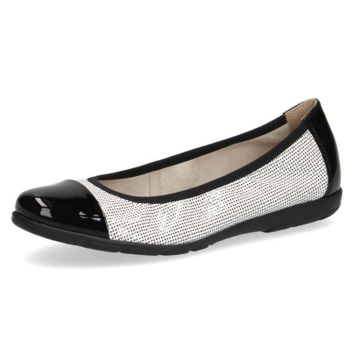 Caprice balerína 9-22152  BLACK/WHITE CO, velikost 39