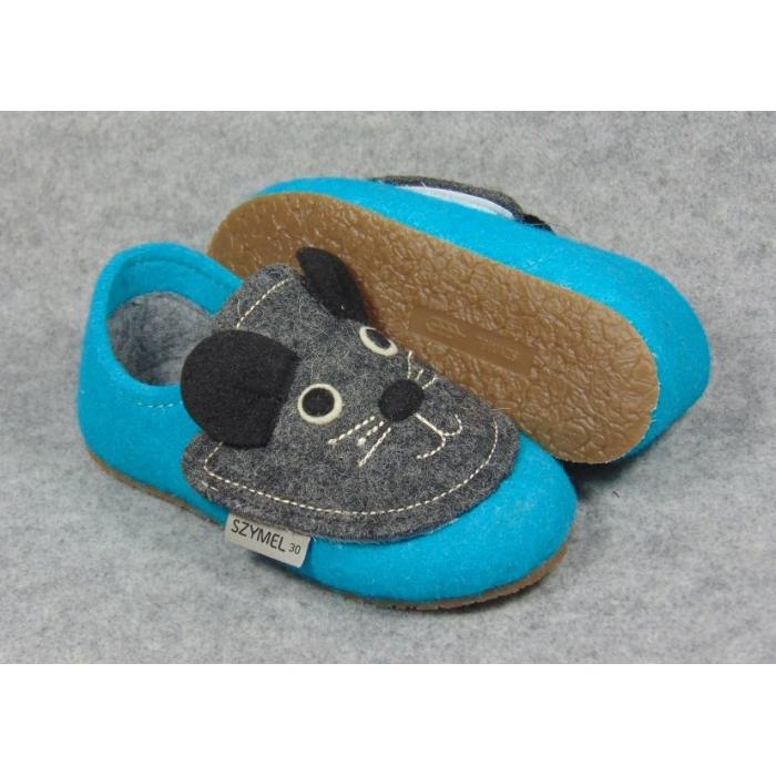 Dětské přezůvky z italské vlny Szymel D101 708 Turquoise