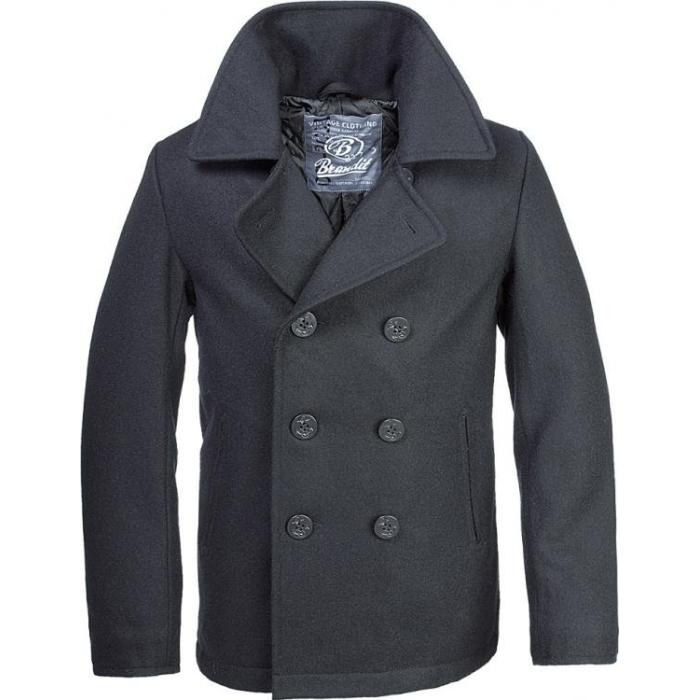 3109 Brandit Pea Coat pánský kabát 3109 2 černá, velikost 3XL